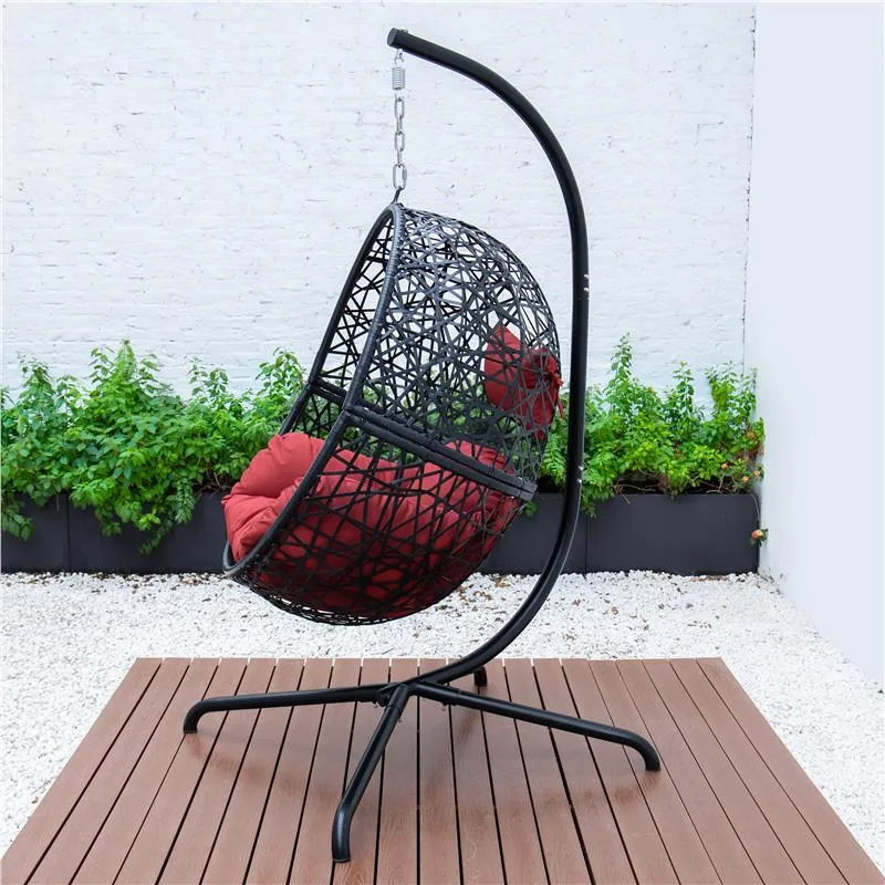 Patio Swings Chair Modern Rattan Wicker Egg Chair Outdoor Indoor Hanging Swing Chair with Stand