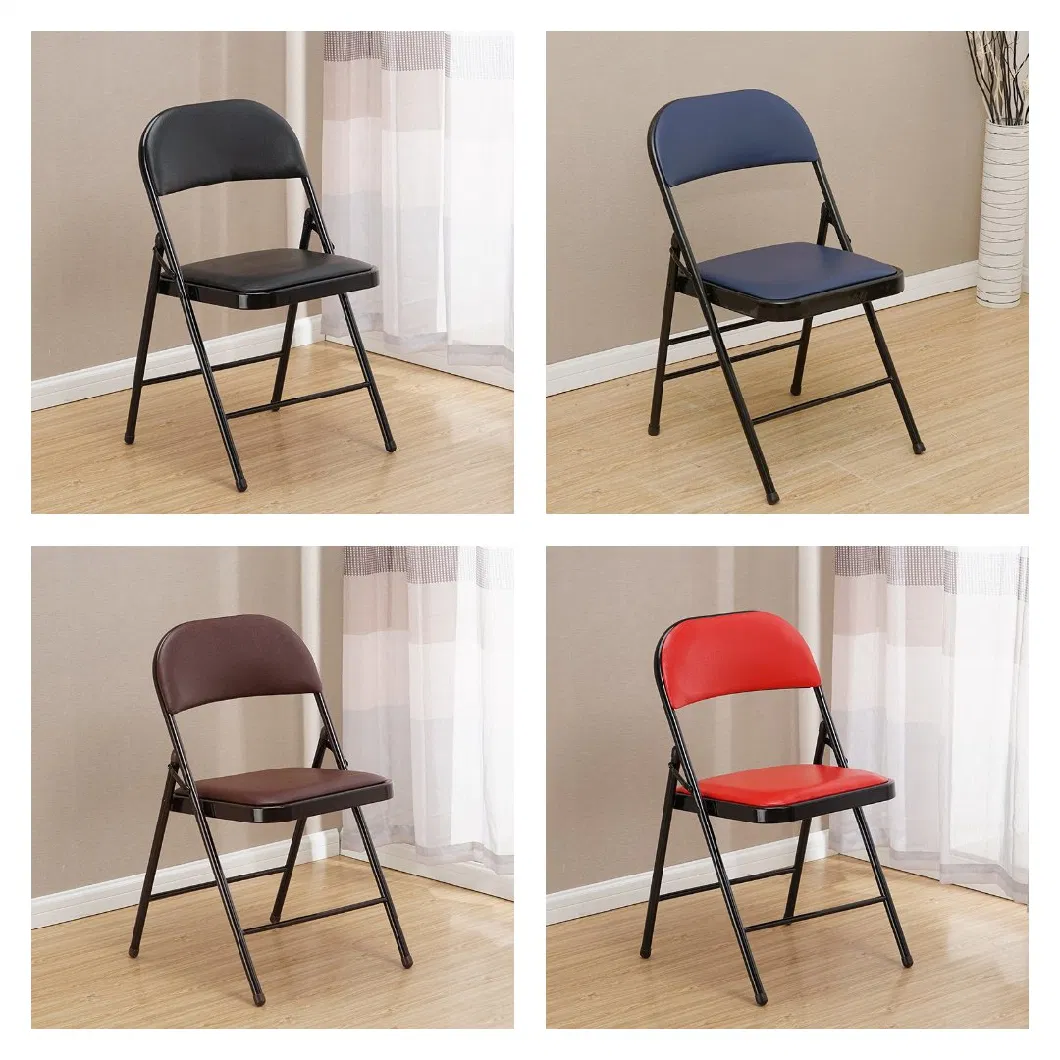 Wholesale Outdoor Meeting Room Living Room Office Furniture PU Seat Folding Chair Dining Chair for Home Garden Banquet Reception School