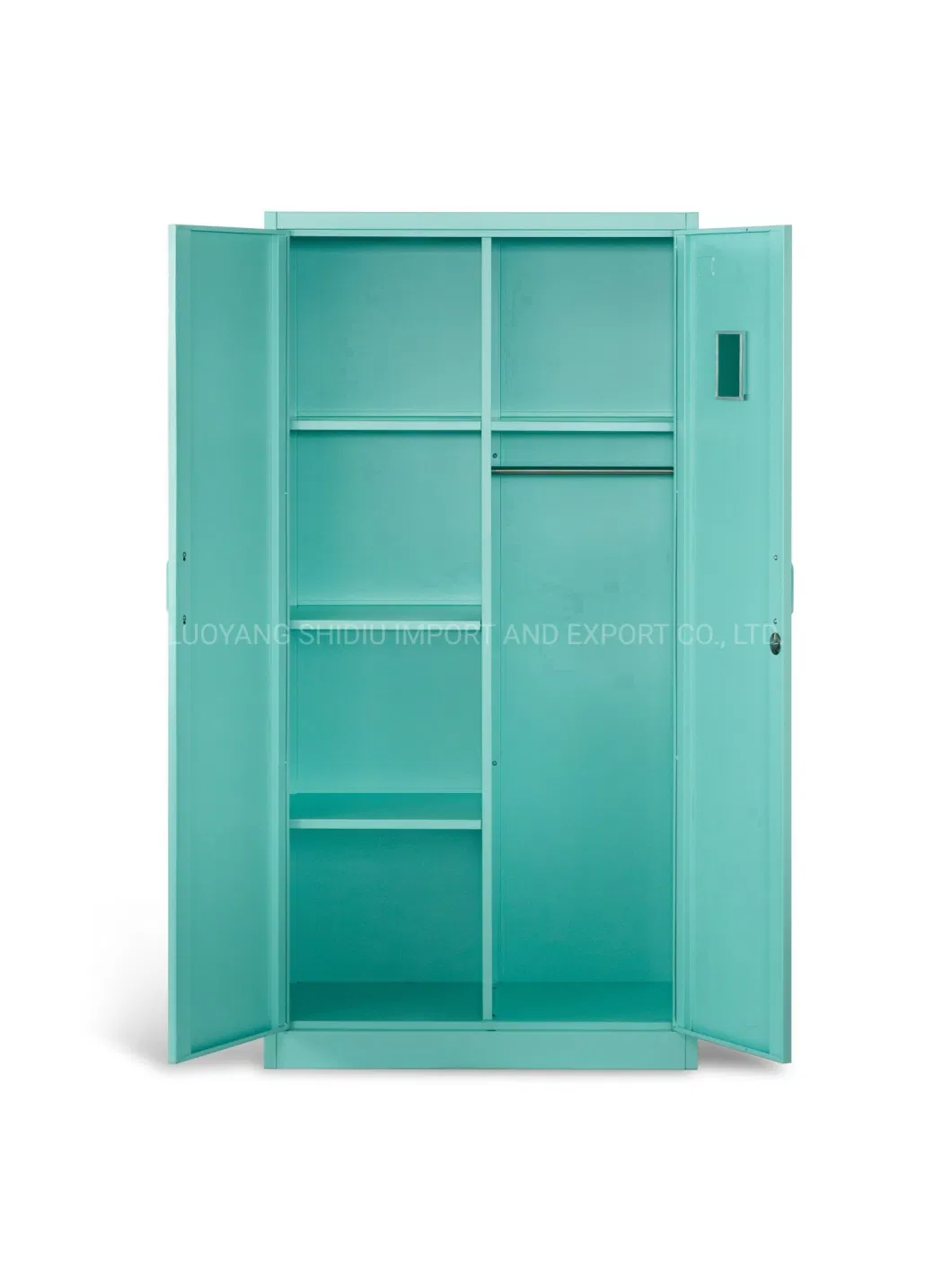 Steel Two Door Standing Closet Wardrobe Shoe Storage with Mirror