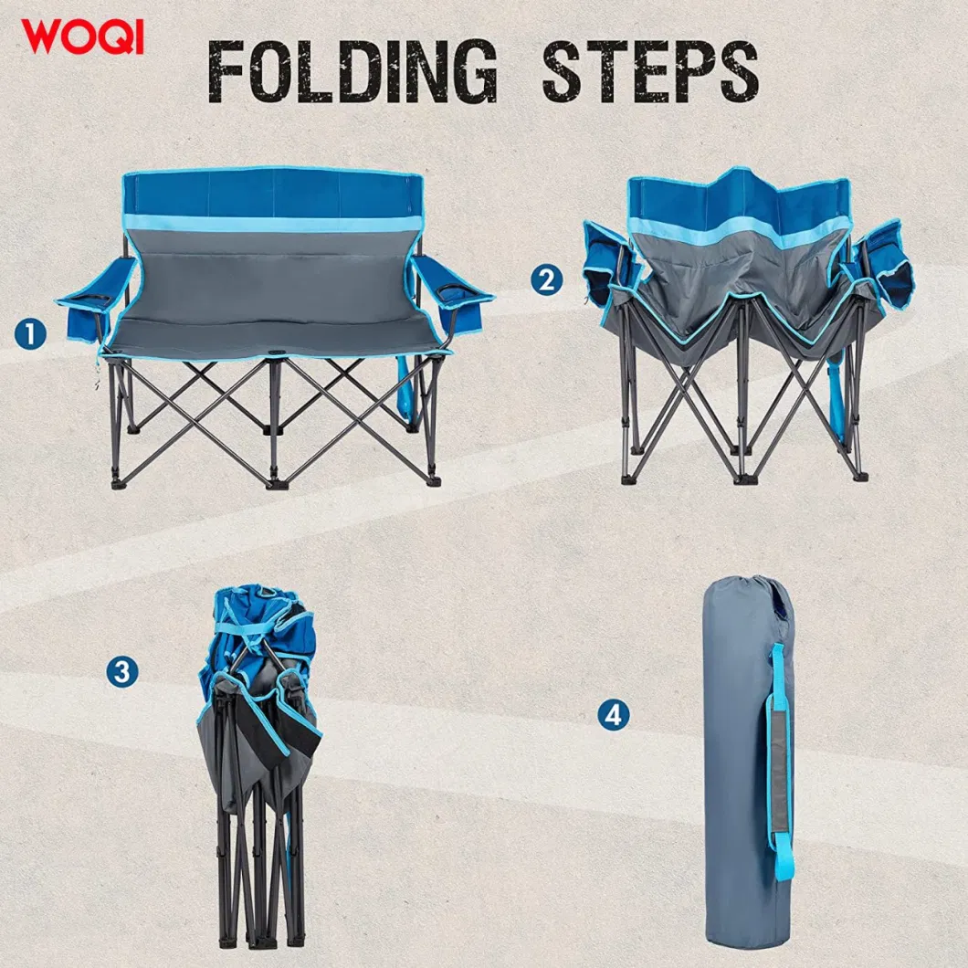 Woqi Outdoor Adjustable Camping Lightweight Folding Double Beach Chair