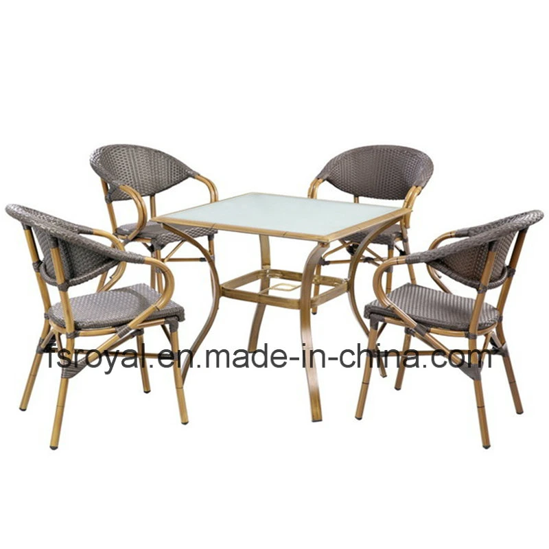 Muebles de jardín patio Restaurante juego de sillas y mesas de comedor muebles de rattan silla mesa Set