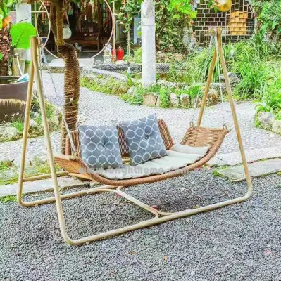Alluminio PE Rattan Mobili per esterni tempo libero doppio brevettato Swing Hanging Sedia
