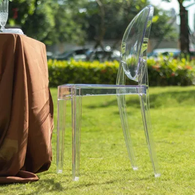  Sedia fantasma in policarbonato per banchetti impilabile in cristallo di plastica per matrimoni per eventi
