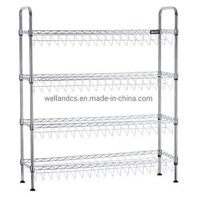  Pattino in filo metallico cromato regolabile stile domestico a 4 livelli Salanted Rack di conservazione