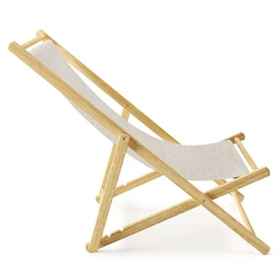  Legno Giardino sedia da spiaggia pieghevole all&prime;aperto Camping tempo libero picnic Sedie da pesca reclinabili da surf con sedia a sdraio pieghevole