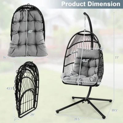  KD Design Outdoor PE Rattan Leisure patio Hanging patio Swing Tessitura artigianale uovo di rattan Monovitore Carton Packages sedia