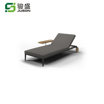  Sedia da giardino Lounge moderna patio sedia da tempo libero sdraio in legno alluminio Lettino esterno con letto sulla spiaggia