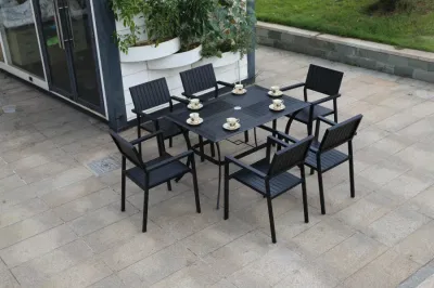 Giardino esterno cortile di legno di plastica Household Eat scrivania Sedie e sedie balcone all&prime;aperto sedie e tavoli in alluminio