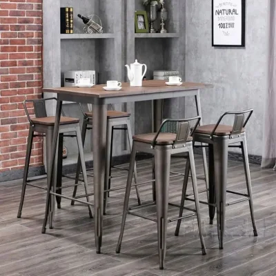  Caffetteria tavolo da pranzo Leisure Table Metal Tolix Industrial Bistro Sedia (ZG21-033)
