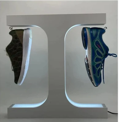  Factory Customize Wholesale APP Controlla la luminosità magnetica colorata Doppio Sport Scarpe Sneaker rack da esposizione per Avertisement Exhibition
