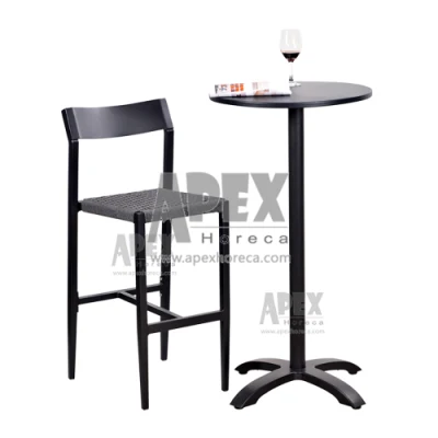 Moderna Outdoor Trend Aluminium Rope Black, sedia da pranzo di qualità all&prime;ingrosso