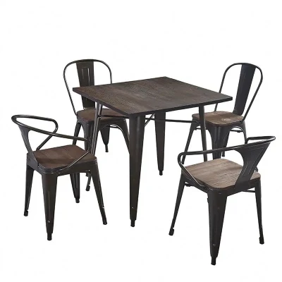  Moderno e semplice Household Metal Tolix Industrial Bistro tavolo da pranzo sedia (ZG23-021)