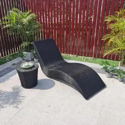  Rattan vimini Reclining piscina Mobili plastica Chaise lettino da sole tempo libero Sala