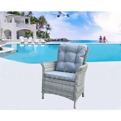  Tavolo con sedia in vimini PE Rattan Giardino Ristorante moderno patio esterno Sedia da pranzo