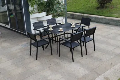 Giardino esterno cortile di legno di plastica Household Eat scrivania Sedie e sedie balcone all&prime;aperto sedie e tavoli in alluminio