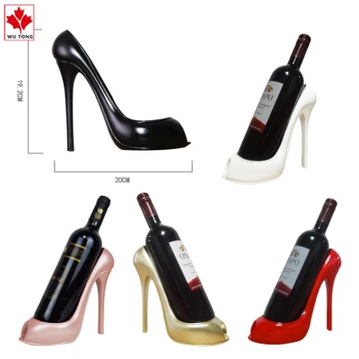  Commercio all&prime;ingrosso Wedding Party Home decor resina High Heeled Shoes Statua Porta bottiglia per vino per decorazione alberghiera