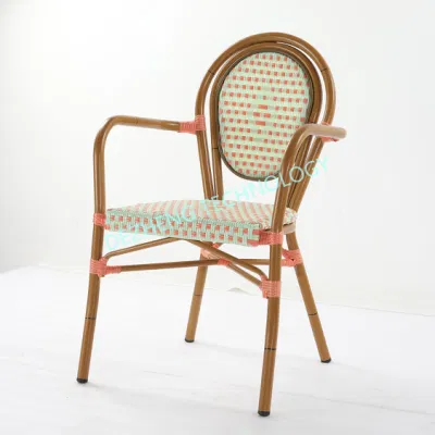  Vendita all&prime;ingrosso di vimini Sillas esterni alluminio da pranzo Giardino Rattan Poltrona