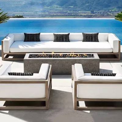 Arredamento personalizzato per il giardino dell&prime;hotel, patio, set di arredi per il tempo libero, angolo cinese in teak Divano modulare per esterni