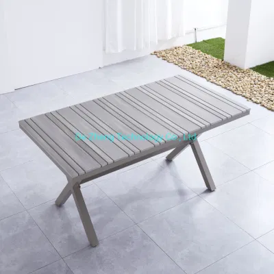  Rectangle da giardino per esterni in legno di plastica di alta qualità e design semplice Tavolo da pranzo lungo