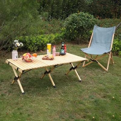  Tavolo da picnic portatile esterno in legno tavolo da spiaggia pieghevole