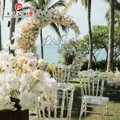  Banchetto in resina acrilica impilabile trasparente per eventi Ghost Party Sedie per matrimoni