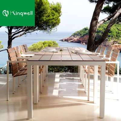  Alluminio francese Bistro WPC legno tavolo e sedia Mandala Garden Set da pranzo per mobili per esterni