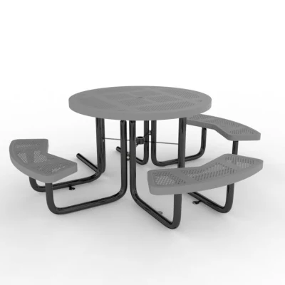  Parco divertimenti Courtyard della North America Hot sale Outdoor Garden School DIP plastica picnic metallo grigio modello semplice tavolo rotondo