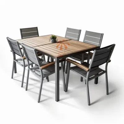  Mobili da Giardino esterni Set impermeabili pranzo Giardino plastica legno esterno Set di mobili
