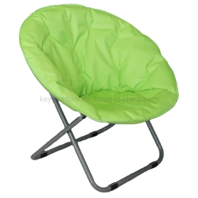 Confortevole giardino all&prime;aperto pesca tempo libero Spiaggia struttura in metallo imbottita Sedia da campeggio pieghevole Moon Round Saucer