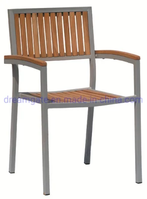  Sedia per esterni in legno di frassino impilabile Aluminm Frame