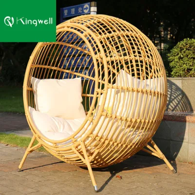  Sedia rotonda in rattan marrone per piscina
