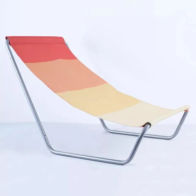 Sedia a sdraio in metallo sdraio a basso sedile sdraio da campeggio reclinabile Compact Beach Sedia con borsa da trasporto