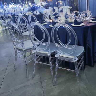 Tiffany trasparente in resina acrilica trasparente per eventi Tiffany Chiavari trasparente Sedia da pranzo in plastica per matrimoni e banchetti