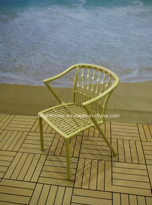 Sedia da giardino in rattan esterno in vimini di alluminio