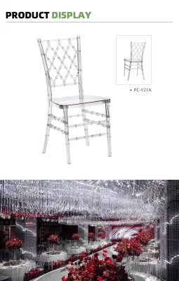  Commercio all&prime;ingrosso resina di cristallo acrilica trasparente Tiffany Chiavari matrimoni trasparenti Sedia per banchetti