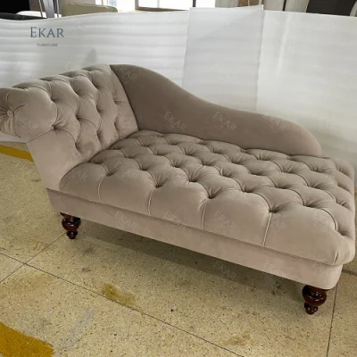 High Luxury Antiquariato Chaise stile europeo Classico legno massiccio scolpito Chaise Lounge