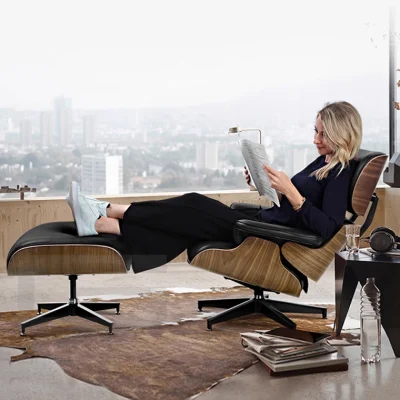 Mobili moderni di design, salotto in pelle, salotto, arredamento per la casa Sedia con braccio di accento