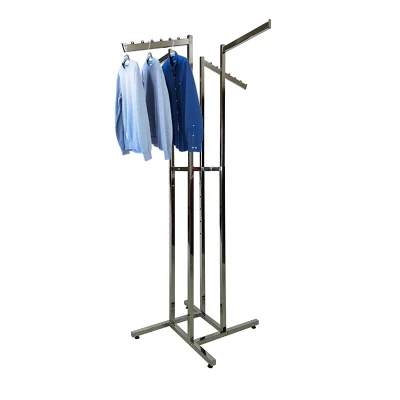  Rack pieghevole rimovibile per indumenti cromato con 4 guide