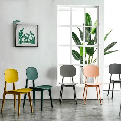  Nordic minimalista Outdoor Cafe economici Mobili Ristorante produzione polipropilene plastica Sedia da pranzo