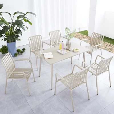  Moderno patio in alluminio in stile francese, arredi da giardino all&prime;aperto, Bistro Dining Set di sedie