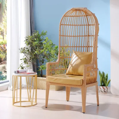  Tavolo da pranzo Bar Tavoli Bird Cage High Back Pastoral Coffee Shop Hotel Lounge Reception moderna/casa/hotel/giardino/patio/sedia divano esterno in rattan Principessa sedia