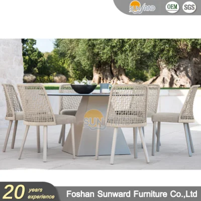  Patio Mobili da pranzo fatti a mano Rattan Wicker corda balcone tavolo da pranzo Impostare la sedia per esterni
