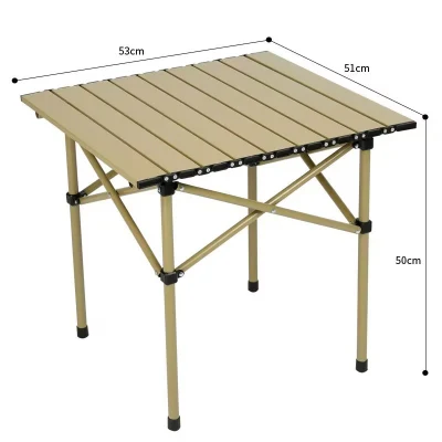  Giardino all&prime;aperto multifunzione compatto Ultralight Beach Lega di alluminio altezza regolabile Tavolo pieghevole da campeggio