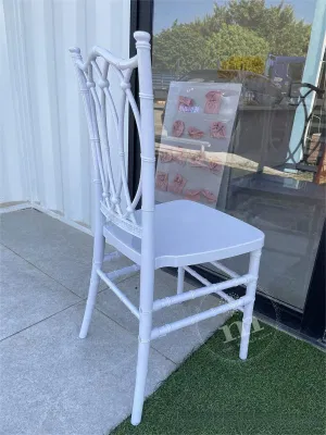  PC smontato bianco Tiffany Stackable acrilico Party Wedding evento Sedia da pranzo