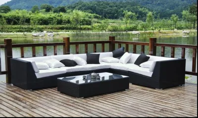  Moderno esterno tempo libero Aluminium Ristorante tavolo da pranzo e sedie Giardino Set (F1135)