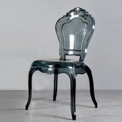 European Single Seaceats transparent Plastic Acrylic Banquet Outdoor Garden impilabile Sedia Belle Ghost Black King Poltrona per matrimoni