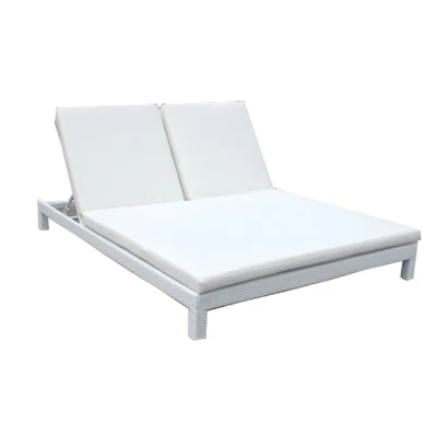  Foshan Rattan Garden Furniture piscina Double Sun Lounger