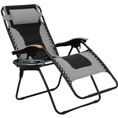  Giardino relax Sleeping Lounge reclinabile esterno metallo Camping Spiaggia Zero Sedia reclinabile a gravità
