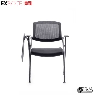  Foshan Factory Hot Sell sedile sagomato pieghevole salvaspazio resistente Sedia di addestramento di riunione con la lavagna di scrittura in mesh