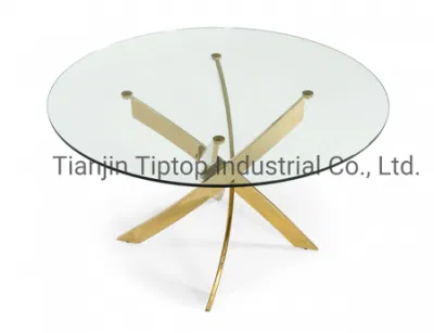Elegante tavolo da pranzo con piano in vetro con 6 posti gratuiti Sedie